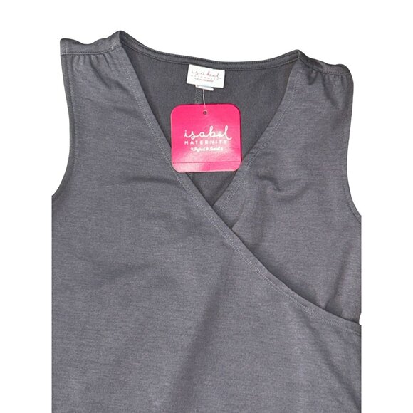 (5 for $25) Isabel Maternity Sleeveless Surplice Top in Gray Size XS - Picture 3 of 3